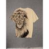 Men's 3D printed T-shirt - loose fit, short sleeves, asymmetrical crew neck