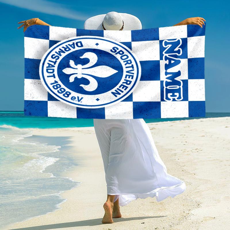 Personalized Wolves Crest Badge Beach Towel Microfiber Beach Towel Thin Absorbent for Beach Swimming Yoga Bath Sports. 0910115
