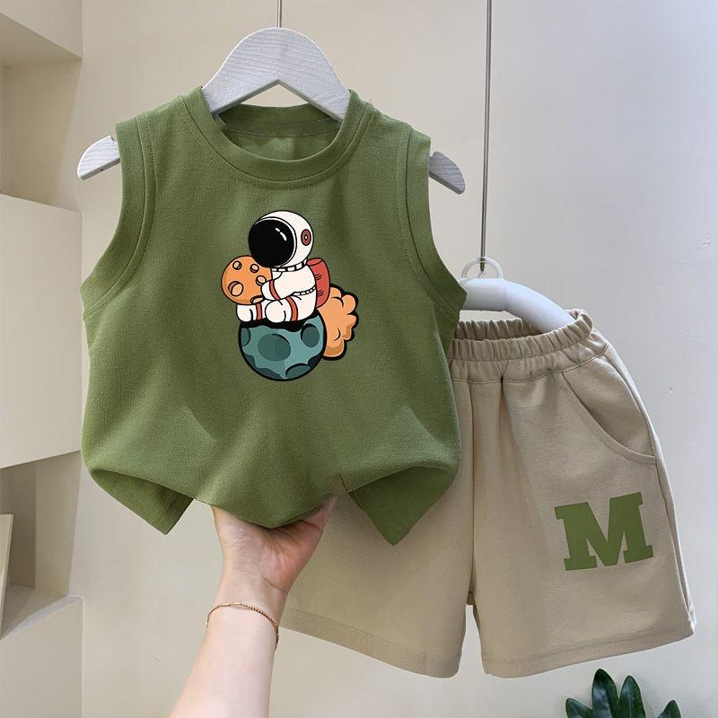 

2Pcs/Sets Summer Baby Clothes Suit Children Boys Fashion Vest Shorts Toddler Casual Costume Infant Outfits Kids Tracksuits 90