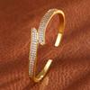 ZAKOL New Shiny Zircon 18K Gold Plated Open Bracelet for Women Elegant Gorgeous Bulingbuling Wedding Party Zircon