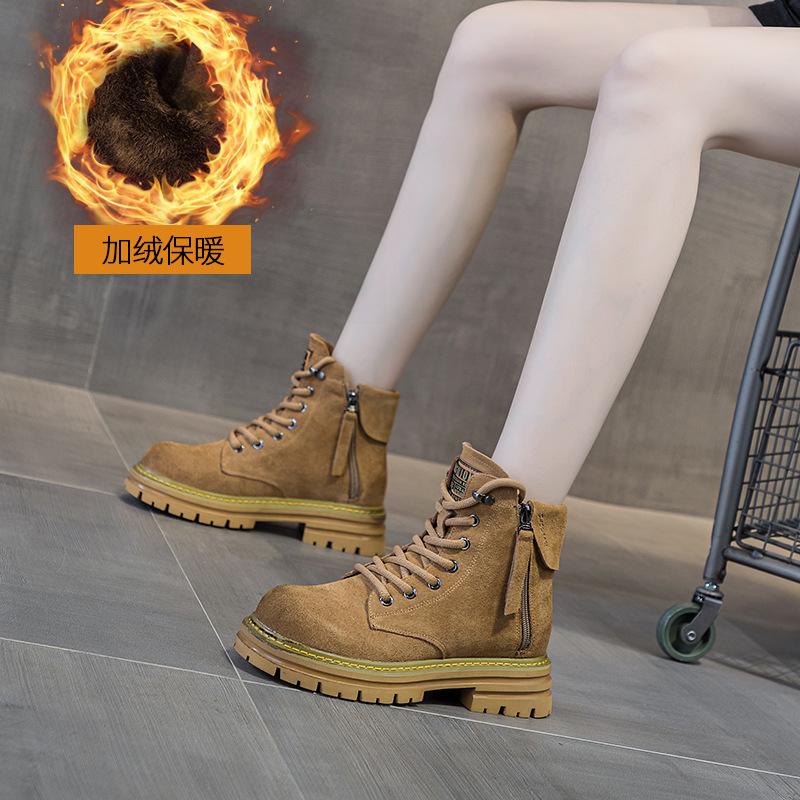 2025 frosted leather leather Martin boots women's retro locomotive European and American short tooling boots British style versatile women's boots
