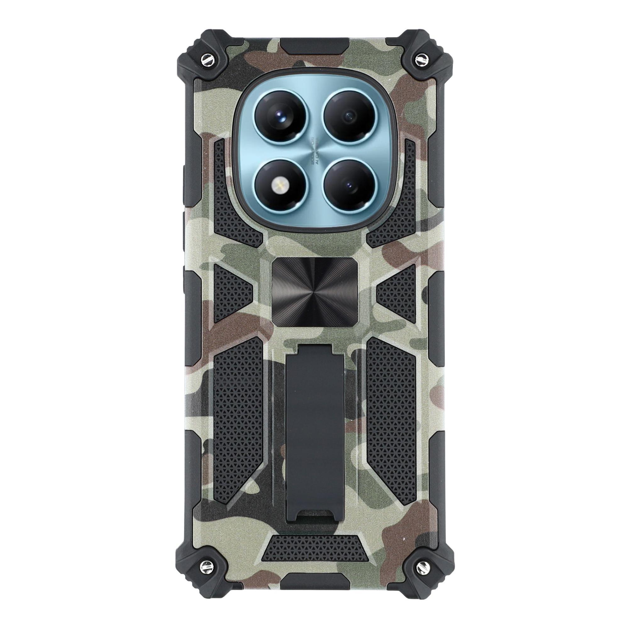 

Чехол для Xiaomi Redmi Note 14 Pro 4G/5G/Note 14 Pro+ 5G с подставкой, ПК+ТПУ, камуфляжный, военного класса, чехол для телефона Army Green