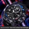 Waterproof Dual Display Alarm Clock Sports Watch for Teens and Men
