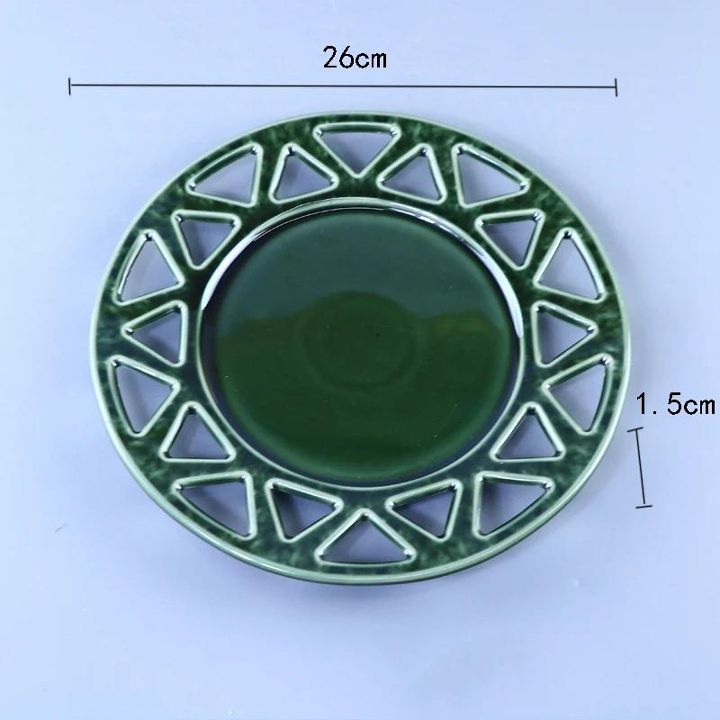 

Japanese Style Sushi Plate Creative Circular Barbecue Plates High End Household Dessert Fruits Plate Exquisite Ceramic Tableware