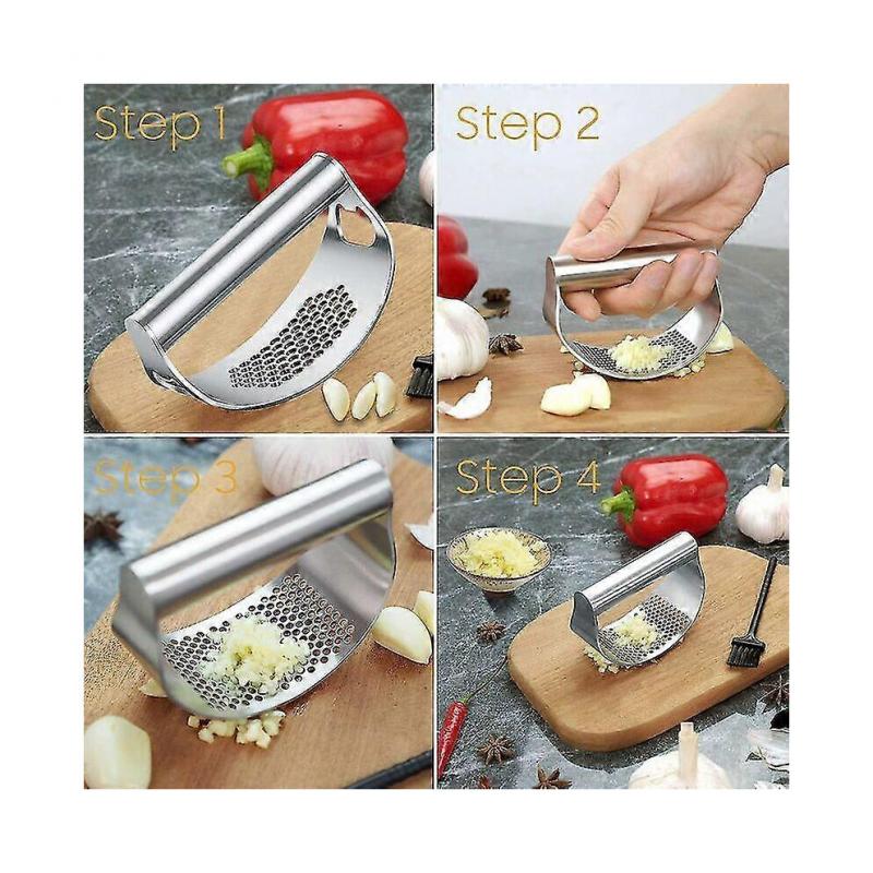 Garlic Press,Garlic Ginger And Onion Chopper,Kitchen Peeler,Rustproof Garlic Press,Garlic And Ginger Chopper,Durable And Easy To Clean (manual Pr