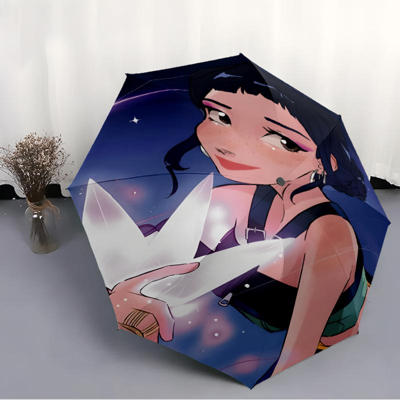 1pc KPop Demon Hunters ZOEY1 Umbrella, Sun Protection, And UV Shielding. It Has Eight Sturdy Ribs for Outdoor Use And Perfect Gift
