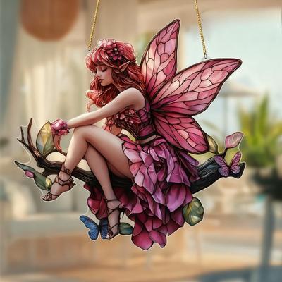 Pendant Pink Butterfly Fairy Car Decoration Ladies Bag Pendant Spring Home Decoration Gift, Perfect for Home, Kitchen, Bedroom, Garden, Bathroom