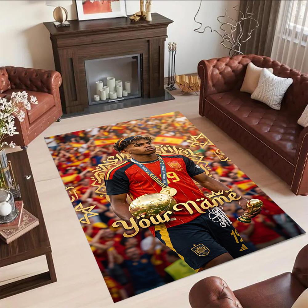 Lamin Yamal Customizable Name Area Rug Perfect For Entryway Balcony Hallway Outdoor Antislip Carpet Anime Office Decor Spiritual Gift