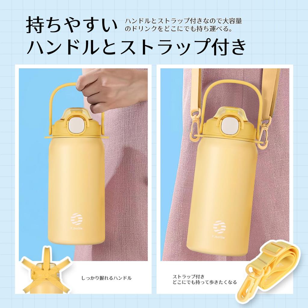 FJbottle Liter Vacuum Insulated Water Bottle with Direct Sports Jug Sports Sports Drink Large Portable Wide Easy to Stainless Steel Bottle with