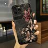 Flower Vintage Floral Black Background Shockproof Phone Case For Xiaomi Redmi Note 14 13 12 Pro Plus 12S 11 10 14C 13C 12C Cover