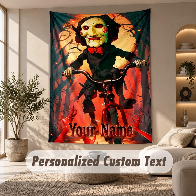 Tapestry Custom Name Text, Wall Hanging Tapestry Home Room DecorSaw Billy the Puppet