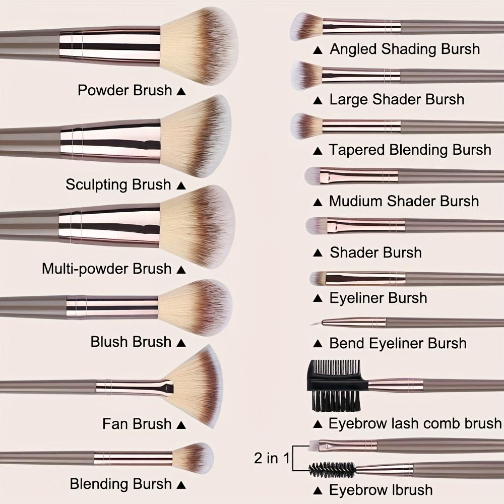 3 Stück/Set Weiche Haare Rougepinsel Foundation Make-up Pinsel, Lidschattenpinsel, Augenbrauenpinsel, Lippenpinsel für Anfänger und professionelle Maskenbildner