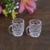 2Pcs 1:12 Dollhouse Mini Resin Wine Glass Simulation Drink Cup Model Toys