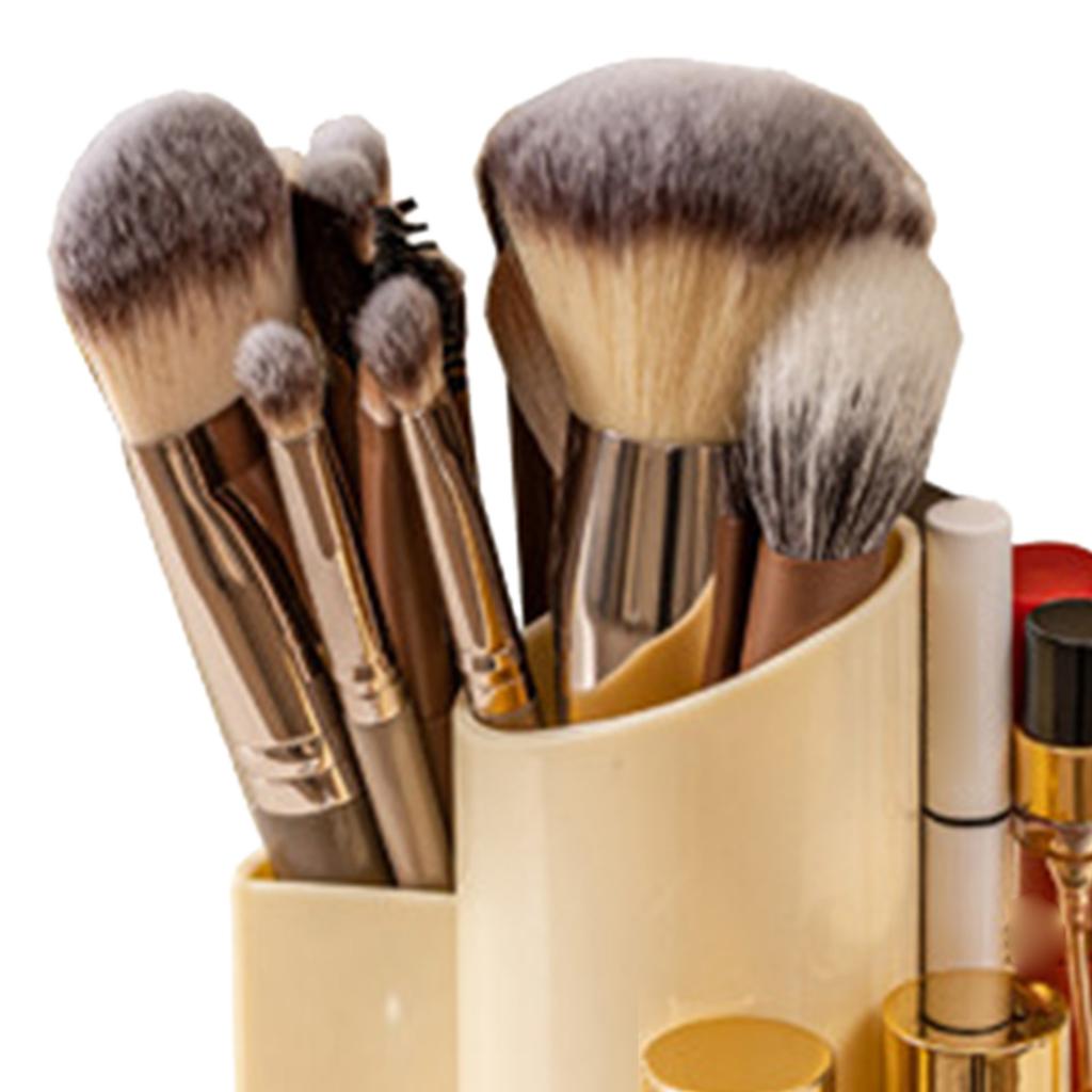 Rotatable Makeup Brush Holder Large Capacity Rotate Dustproof Cosmetic Brush Organizer