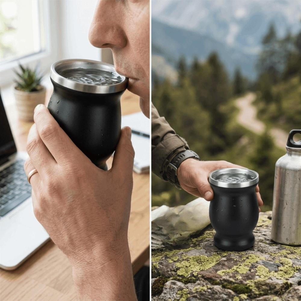 3Pcs Rustless Steel Insulated Cup Double Wall Coffee  Mug Lightweight Drinking Cup  Sports Hydration