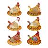 Rhinestone Chick Figurine Metal Simulated Hen Key Trinkets Jewelry Box Container Holder Home Office Desktop Decoration Ornament