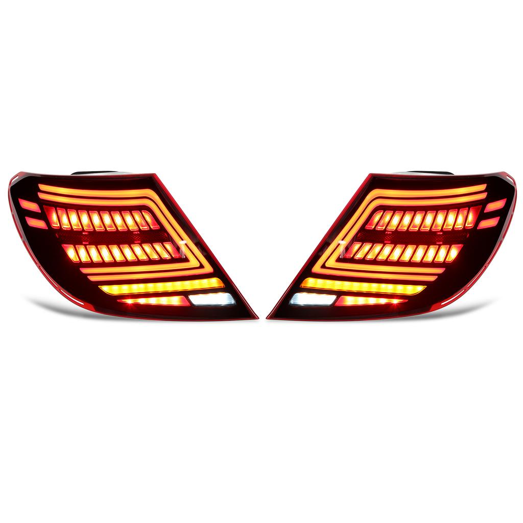 LED Tail Light Assembly Multifunction Sequential Replacement for Mercedes Benz C Class W204 C180 C200 C300 2007‑2014