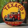 Metal Wall Art Vintage Texaco Gas Station Sign, Retro Garage Decoration 8x8 Inch