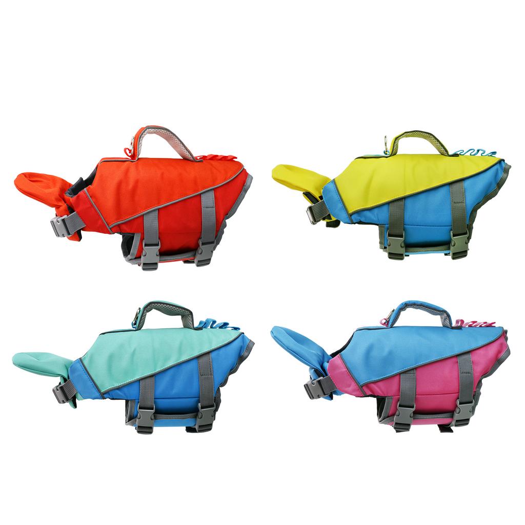 Adjustable Dog Life Jacket Reflective Swim Vest with Life Handle for Various Breeds High Buoyancy for Swimming Beach