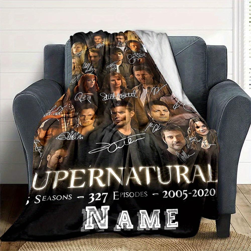 Supernatural Cast Characters Four Seasons Blanket Customized With Your Name Lightweight And Warm Perfect Gift For Home Office Camping Sofa Travel