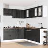 {{combination Set}}: 11 Piece Kitchen Cabinet Set Lucca Black Wood Based Material