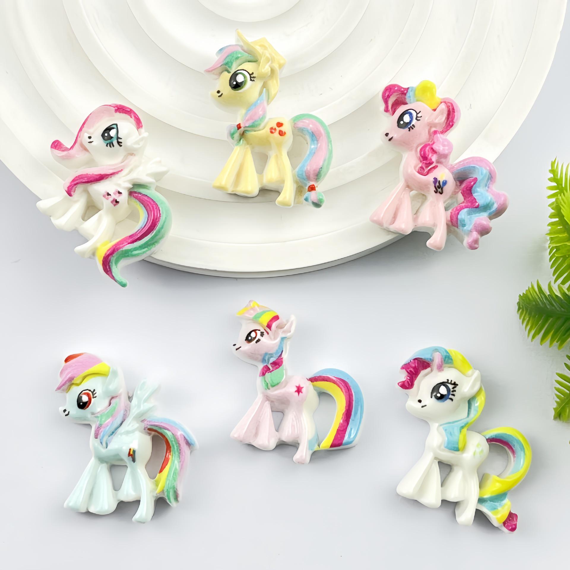 Cartoon Pony Lily Glossy Resin Stickers & DIY Hair Clip Accessories