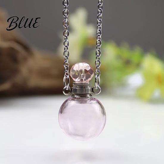 Transparent Scent Bottle Perfume Vial Pendant Necklace Aroma Essential Oil