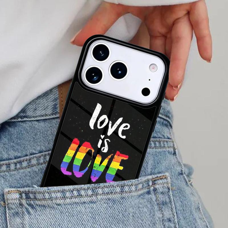 Love is Love LGBT Gay Pride soft Phone Case for iPhone 17ProMax 12 13 14 15 16e 17 Pro Max Plus Air Cover