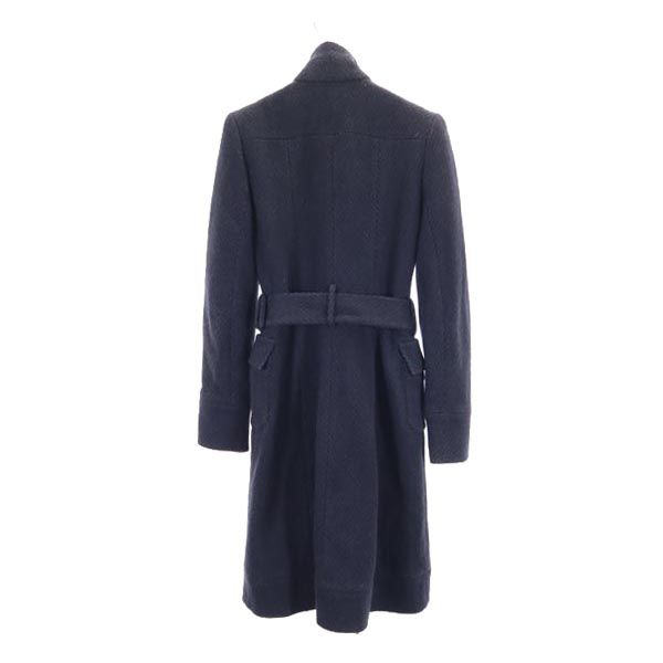 DIANE VON FURSTENBERG Frill Long coat S Navy Women Used