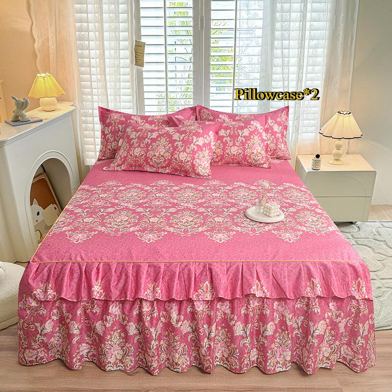 Bedroom Household Single-piece Sanding Bed Skirt Solid Color Skin-friendly Bedspread Bed Cover Bedroom Student Dormitory Sheets
