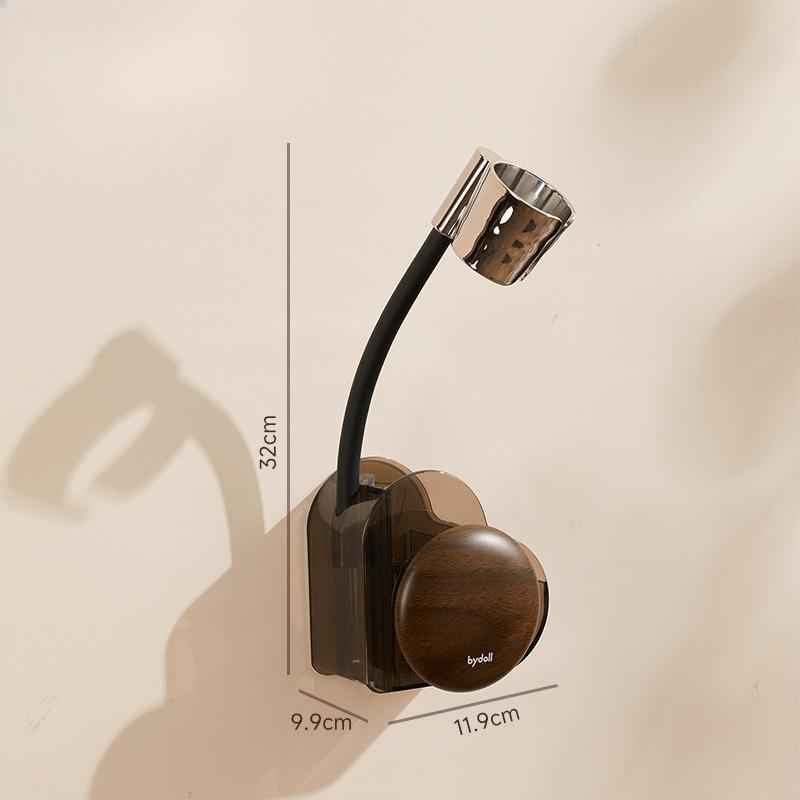 

Suction Cup Hair Dryer Stand, Lazy Person Free Hands, Hair Dryer Hanging Rack, Bathroom Hair Dryer Stand, Non-drilling Storage Rack Lazy hair dryer rack [walnut color]