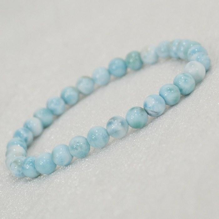 [Omamori-do] Larimar Bracelet 7mm Deep Blue, Adjustable Size