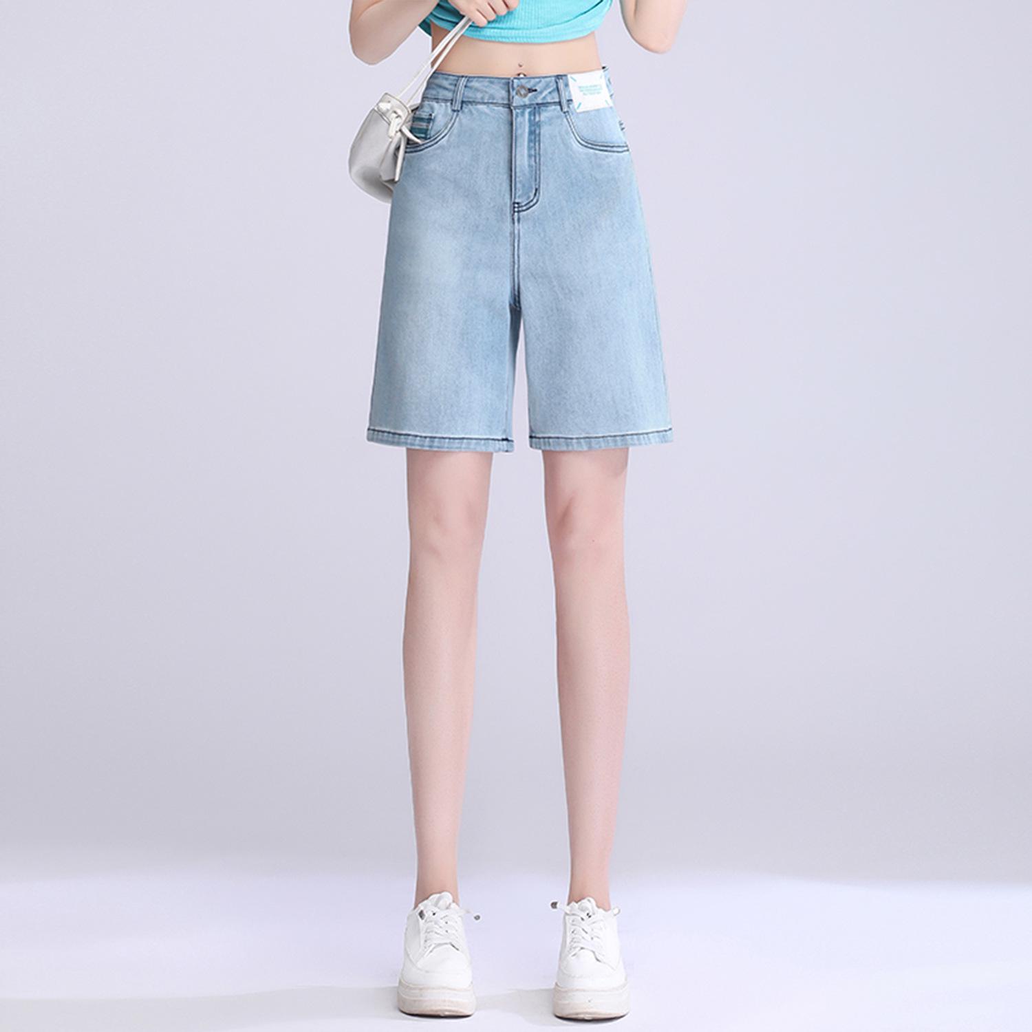 

Summer 2025 Women s High-Waisted Denim Shorts - Casual, Slimming, Loose, Mid-Length Wide-Leg Design XL [Recommended for 115-125 lbs]