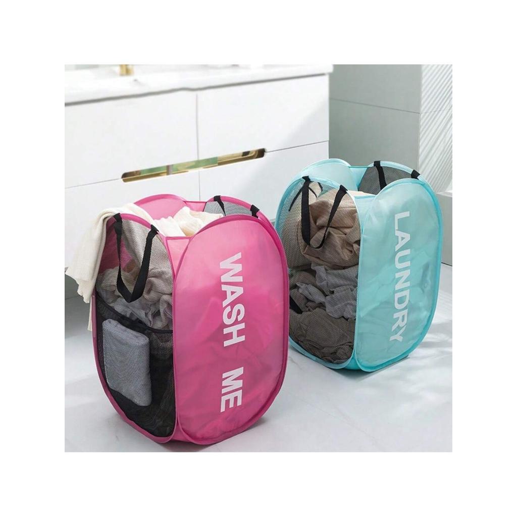 1 Folding Printed Laundry Basket For Dormitories And Bathrooms