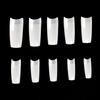 kads 500pcs 10 Sizes Long Square Half Cover False Nail Tips No-Crease Clear Nature White Nail Art Tools Fake Nails Manicure