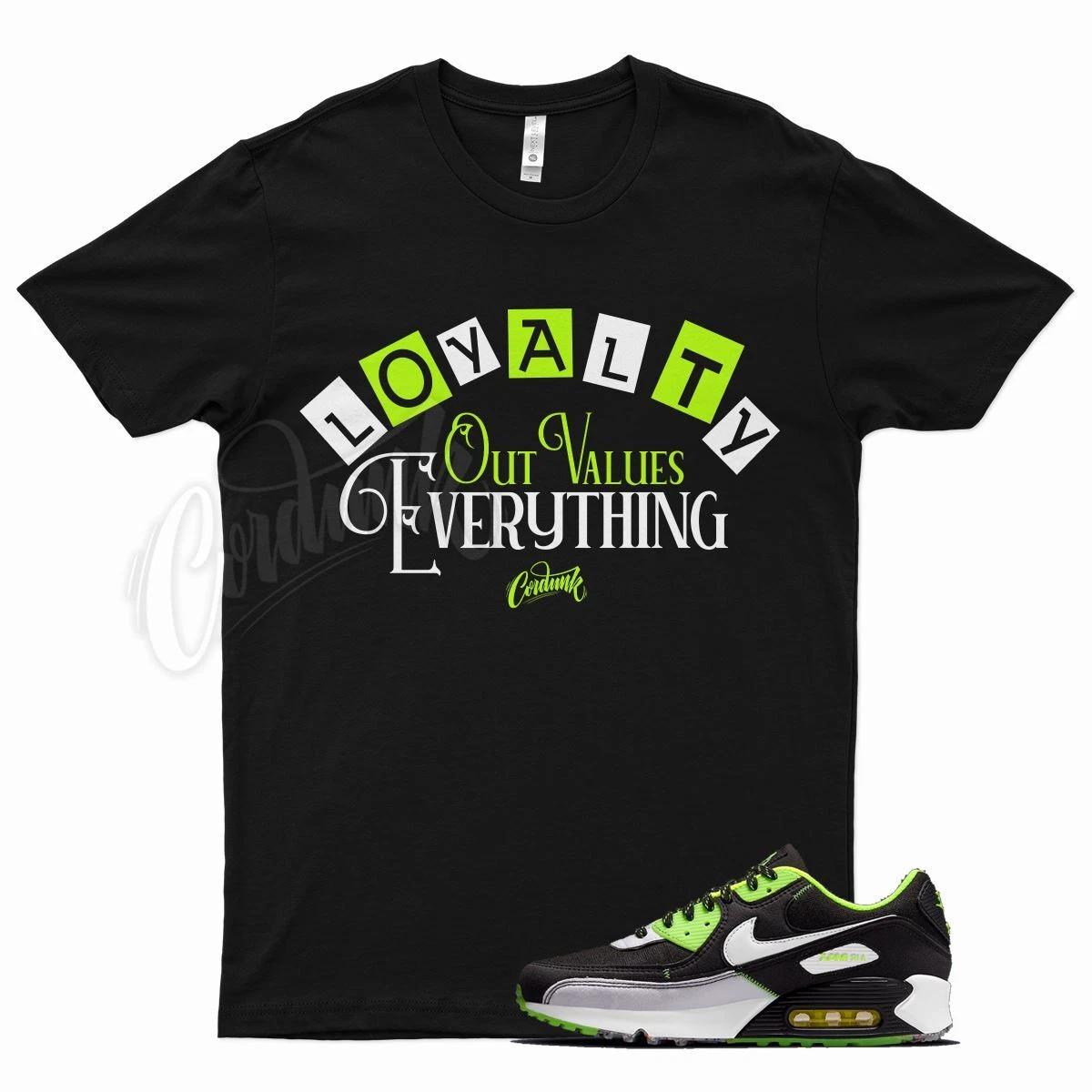 Black LOYALTY Shirt for J1 Air Max 90 Exeter Edition Volt White 1 Electric 6 2XL