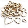 100 Pcs/set Hollowed  Peach  Heart-shaped  Wooden  Pieces Natural Wood-color Style Crafts Ornaments Carved Painted Diy Material