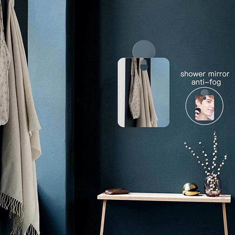 Acrylic Anti Fog Mirror Shower Shaving Fogless Mirror Washroom Travel Accessories For Women Makeup Man Shaving Bathroom Tools