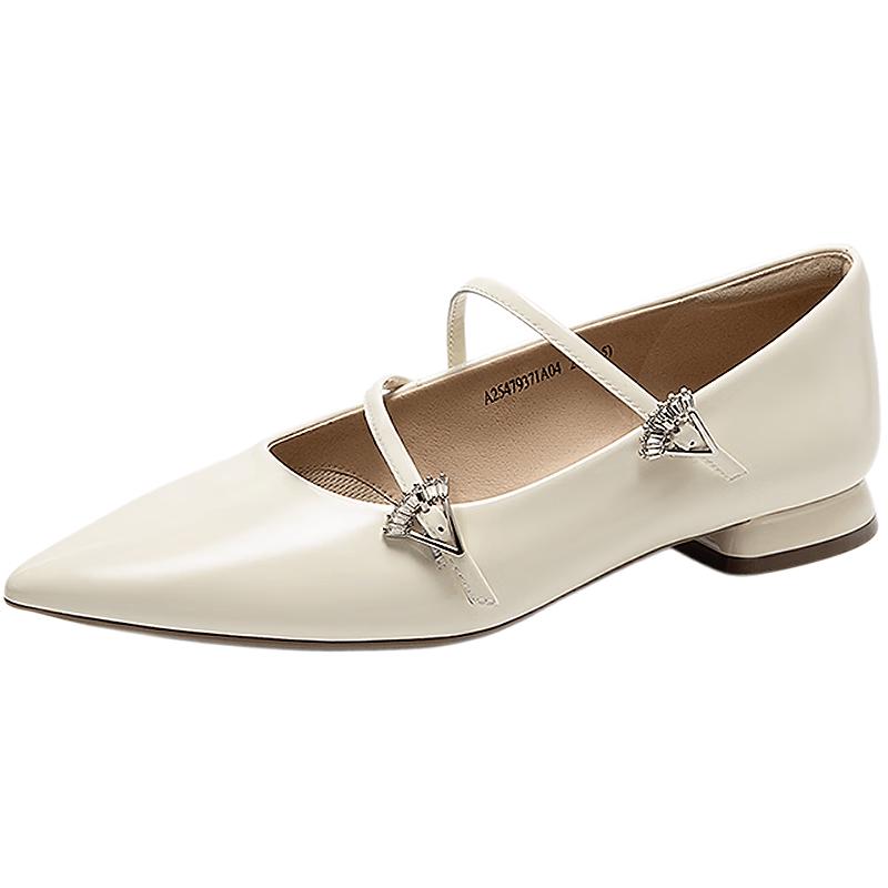 C.BANNER Women s Pointed Toe Low Heel Mary Jane Flats 36