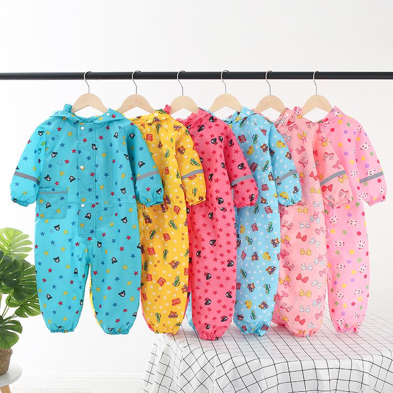 Children's 3D Cartoon Rain Poncho with Reflective Strips - Boys, Girls, Toddlers, Kindergarteners