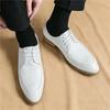 Luxury Trend White Black Lace Up Derby Casual Shoes For Men Brand Designer Everyday All Match Loafers Wedding Formal Footwear