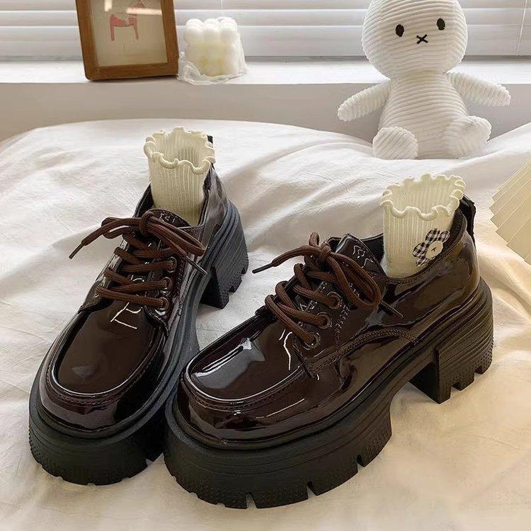 French retro platform shoes women's British style 2025 autumn new Mary Jane loafers heightening casual small leather shoes