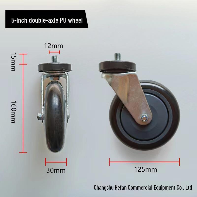 Heavy-Duty Polyurethane Swivel Casters - 4" & 5" Wheels, Smooth Durable Shopping Cart & Supermarket Trolley Rollers