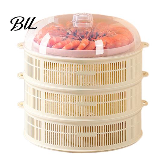 Meat Rack Stackable Mesh Food Cover with Lid Multi-Function Dome Vegetable for Vegetables Dumplings Seafood Space-Saving Kitchen Accessory Reusable белый