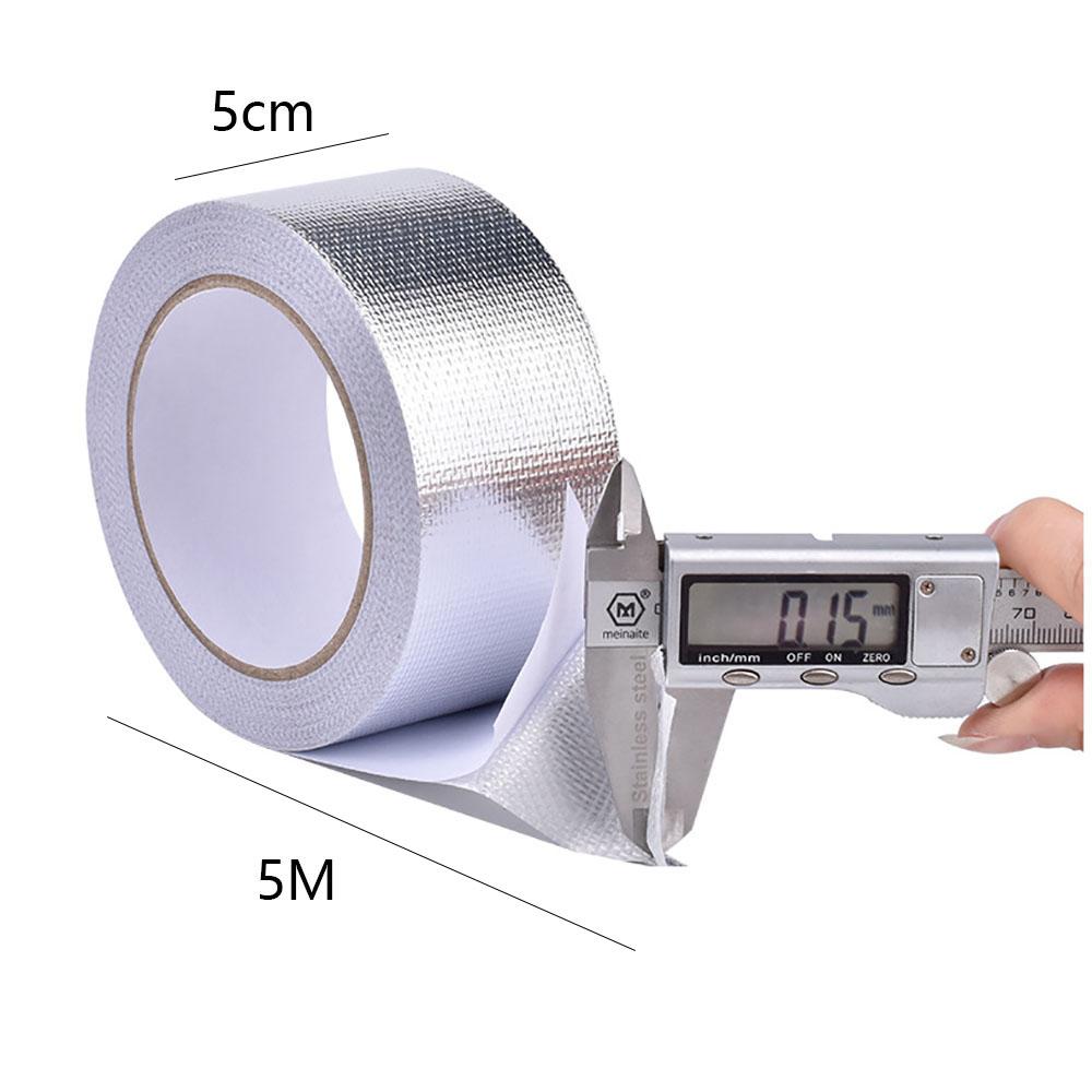 5m×5cm Exhaust Pipe Manifolds Titanium Heat Thermal Wrap Insulation Tape Silver