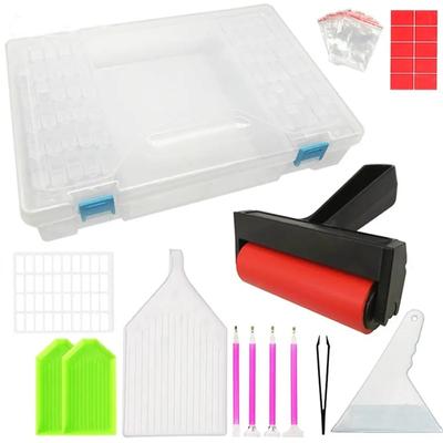 Nuova pittura diamante fai da te punto diamante 60 set di strumenti griglia scatola degli attrezzi per pittura diamante scatola di perline di riso trasparente scatola di immagazzinaggio di gioielli in cristallo