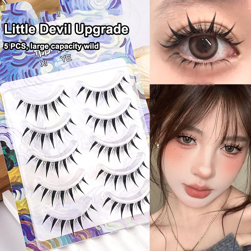 

Little Devil False Eyelashes Natural Whole Fairy Hair Transparent Stem Comic Eyelashes False Eyelashes Mother Feel