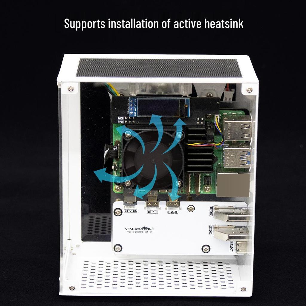 Raspberry Pi 5 Sea View Case: Non-Aluminum Protective Shell with PCIe M.2 SSD Support