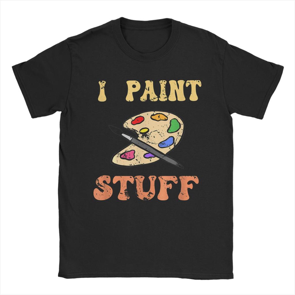 Vintage Retro Sunset Paint Palette T Shirt Men 100 Cotton Novelty TShirt Round Neck  Tees Short Sleeve Tops Gift Idea