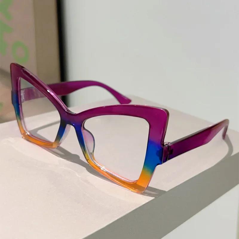 

New Women Stylish Oversize Gradient Sunglasses Butterfly Shape Trendy Brand Design Vacation Casual Shades as picture shows
